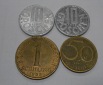 TK40 Österreich 4er Lot, 50 Groschen 1964, 10 Groschen 1971+1...