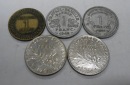 M.133. Frankreich 6er Lot, 1 Franc 1922+1942+1959+1961+1977