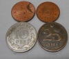 TK61 Dänemark 4er Lot, 5 Öre 1979 1980, 10 Öre 1972, 25 Ör...