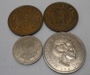 TK62 Dänemark 4er Lot, 5 Öre 1969 1972, 10 Öre 1971, 1 Kron...