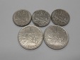 TK92 Frankreich 5er Lot, ½ Franc 1965, 1983 und 1994, 1 Franc...