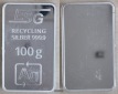 Silberbarren 100g FM-Frankfurt  Feingewicht: 100g