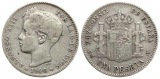 Spanien: Alfonso XIII., Un Peseta 1900, KM# 706, 5 gr. Silber ...