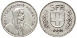 Schweiz: 5 Franken 1933, 15 gr. 835 er Silber, Erhaltung!