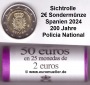 Rolle 2 Euro Gedenkmünze 2024...Policia National