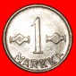 * KREUZ (1952-1962): FINNLAND ★ 1 MARK 1957 VZGL STEMPELGLAN...