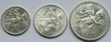 Luxemburg: Lot aus drei Silbermünzen, zusammen 38,4 g Feinsilber