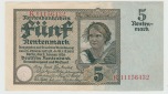 Ro. 164, 5 Rentenmark von 1926, fast kassenfrische Erhaltung I-II