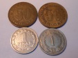 TK107 Jugoslawien 4er Lot, 50 Para 1975 197 KM# 46 / 1 Dinar19...