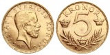 Schweden: Gustav V., 5 Kronor 1920, Gold, Prachtvoll erhalten,...