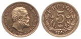 Schweden: Oskar II., 5 Kronor 1901, Gold (2,24 gr. 900er), TOP...