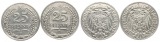 Kaiserreich: Wilhwlm II., 2 x 25 Pfennige (Ni), 1912 A & 1912 ...