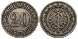 Kaiserreich: Wilhelm II.,  20 Pfennige 1888 A