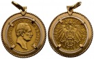Münze 3,58 g Feingold. Friedrich August III. (1904 - 1918)