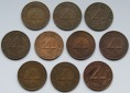 Weimarer Republik: 10 x 4 Pfennig 1932 (8 x A + 2 x D)