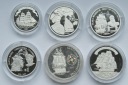 Lot aus sechs Schiffsmünzen, zusammen 65,6 g Feinsilber