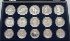 Jugoslawien: Komplettsatz Silbermünzen Olympia Sarajevo, 245 ...