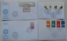 1970-1972, Ersttagsbriefe-Olympische Spiele, Satz: 4 Stück, p...