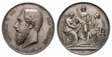 Medaille; Leopold II; Belgien; versilberte Bronze; 116,43 g; ...