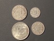 Convolut Schweizer Franken, 4 Silbermünzen 1907 bis 1967