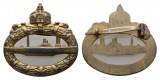 U-Boot Kriegsabzeichen; leicht vergoldet; 29,31 g