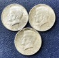 3x Halfdollar Kennedy 1964 Feinsilber 33,75 Gramm