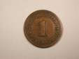 I5  KR  1 Pfennig 1890 F in ss+  Originalbilder