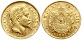     Frankreich: Napoleon III., 20 Franc 1863 BB, GOLD, 6,45 gr. 900er, seltener, siehe Bilder!