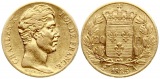 Frankreich: Charles X., 20 Franc 1825 A, GOLD, 6,45 gr. 900er