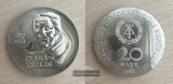 DDR  20 Mark  1982 Clara Zetkin  FM-Frankfurt  Feinsilber: 10,45g