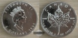 Kanada.  5 Dollar 1996 Maple Leaf   FM-Frankfurt    Feinsilber...