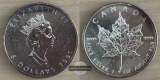 Kanada.  5 Dollar 1991 Maple Leaf   FM-Frankfurt    Feinsilber...