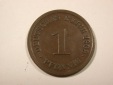 I6 KR  1 Pfennig 1908 J in ss+  Originalbilder