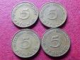 Münzsatz 4 x 5 Pfennig 1968 DFGJ - selten