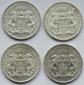 Kaiserreich: Hamburg, 3 Mark (Jaeger 64), 4 Stück (1909 + 191...
