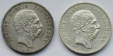 Kaiserreich: Sachsen, 5 Mark Albert (Jaeger 125), 2 Stück (19...