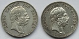 Kaiserreich: Sachsen, 5 Mark Georg (Jaeger 130), 2 Stück (190...