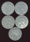 3. Reich 5x 50 Pf. Münzen von 1939 - 1944