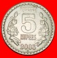 Ⰶ LÖWEN UND BLUMEN (1992-2004): INDIEN ★ 5 RUPIEN 2003 DI...