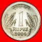 Ⰶ LÖWEN (1992-2004): INDIEN ★ 1 RUPIE 2004 DIAMANT! uSTG ...