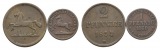 Altdeutschland; Braunschweig; 2 Kleinmünzen 1854 / 1860