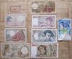 Frankreich: Lot aus neun verschiedenen Banknoten