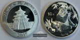 China, 10 Yuan 2007 Panda mit Jungtier  FM-Frankfurt Feinsilbe...