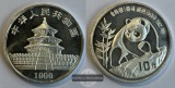 China 10 Yuan 1990  Panda FM-Frankfurt KM#276 Feinsilber: 31,1g