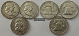 USA 3x 1/2 Dollar 1955/57 Franklin Half Dollar FM-Frankfurt  F...