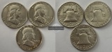 USA 3x 1/2 Dollar 1961/62 Franklin Half Dollar FM-Frankfurt  F...
