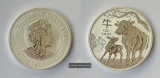 Australien 1 Dollar 2021 Jahr des Ochsen FM-Frankfurt Feinsilb...