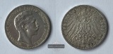 Deutsches Kaiserreich Preussen  3 Mark  Wilhelm II.  1908  A J...