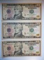 USA 3x 10 Dollar 2013 Hamilton mit fortlaufender Nummer als Sa...