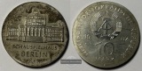 DDR,  10 Mark 1987 Schauspielhaus Berlin FM-Frankfurt  Feinsil...